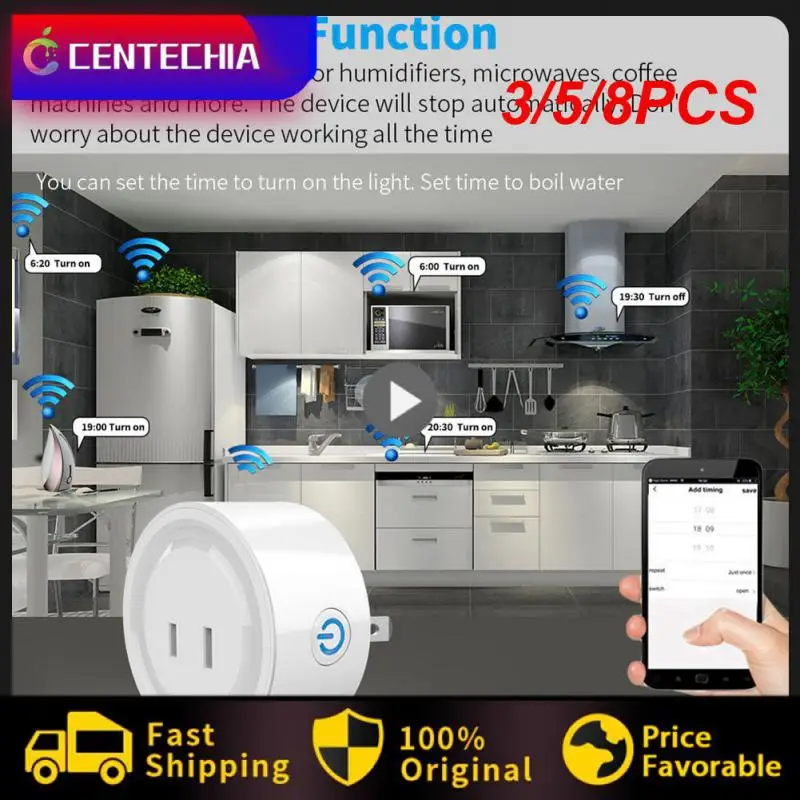 

3/5/8PCS Daily Gauge Jp Outlet Smart Home Smart Life Wifi Plug Timing Smart Socket Voice Control Support Alexa Google Home