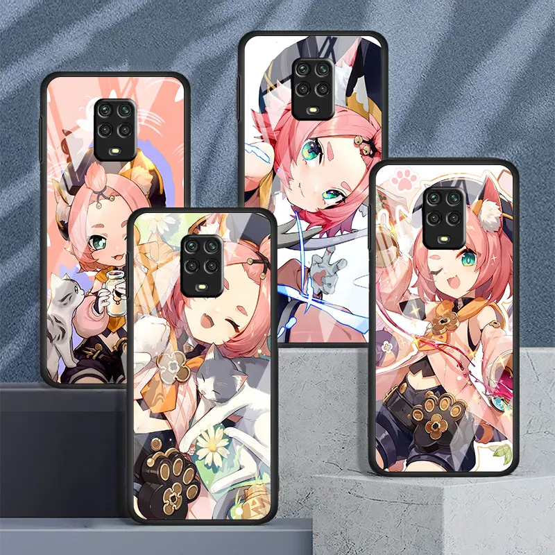 Фото Чехол для телефона Xiaomi Redmi A7 A5 15 14C 13 14R 15C 12C 12 10X 10 9i 10C 9T 9A 9C 9 8A с закаленным стеклом Genshin Impact Diona №1