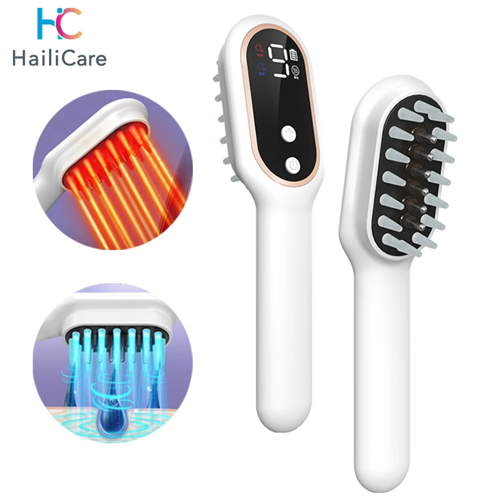 Женская электрическая массажная расческа DearBeauty с вибрацией для роста волос