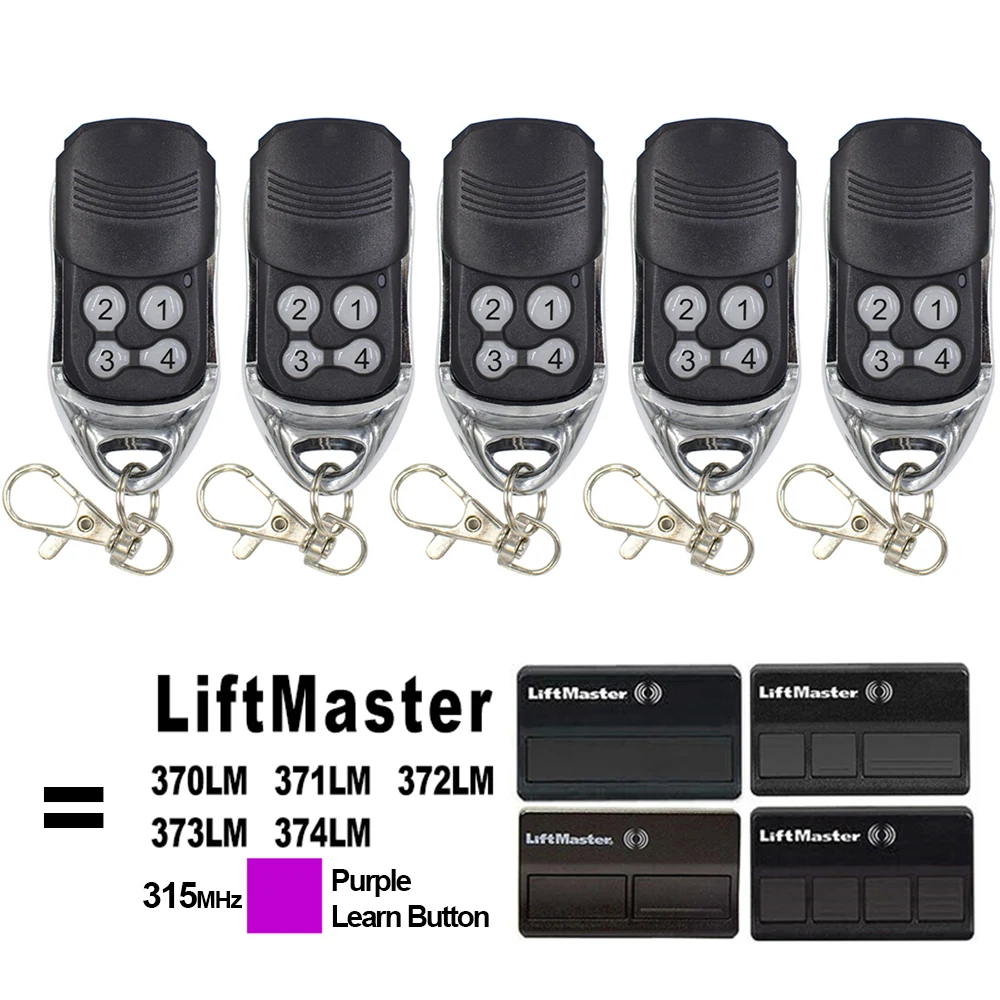 

5 шт. для Liftmaster 371AC 370LM 371LM 372LM 373LM 315MHz