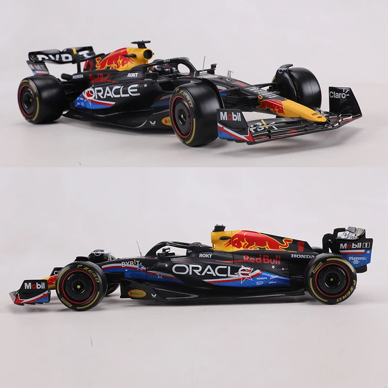 Фото Коллекционная модель автомобиля Burago 1:18 Oracle Red Bull Racing RB19-M.Verstappen №1, литая под давлением, из сплава, люкс, подарок №4