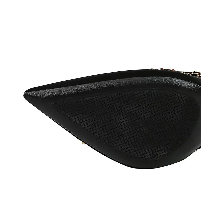 Туфли-лодочки женские на высоком каблуке 9 5 см с металлической цепочкой