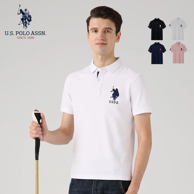 Поло США ASSN. Рубашка-поло мужская с короткими рукавами Классическая брендовая