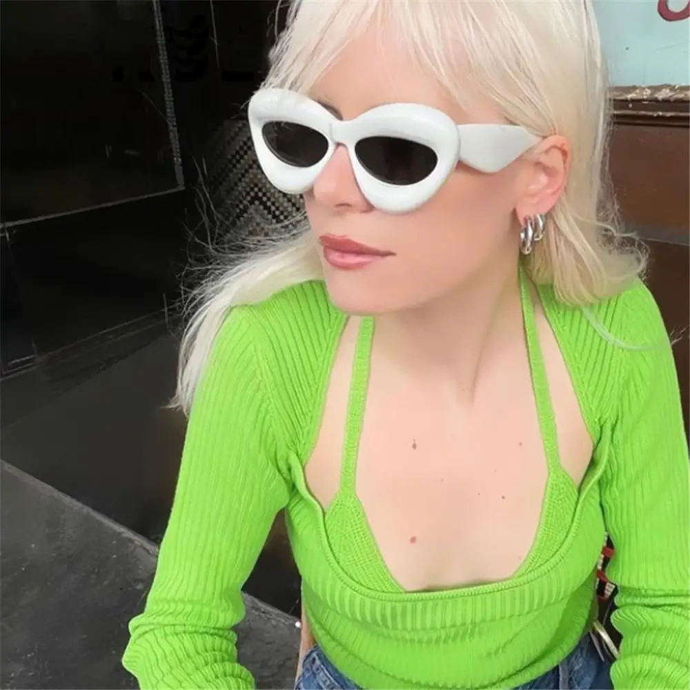 

Unique Eyewear Hip Hop UV400 Shades Y2K Sunglasses Cat Eye Sun Glasses Sexy Red Lip