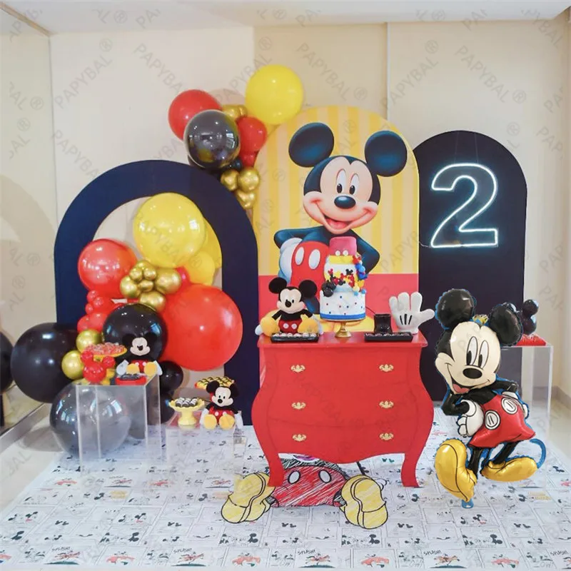 

57pcs Disney Mickey Mouse Party Balloons Arch Garland Kit 32inch Black Number Foil Balloon Kids Birthday Decoration Air Globos