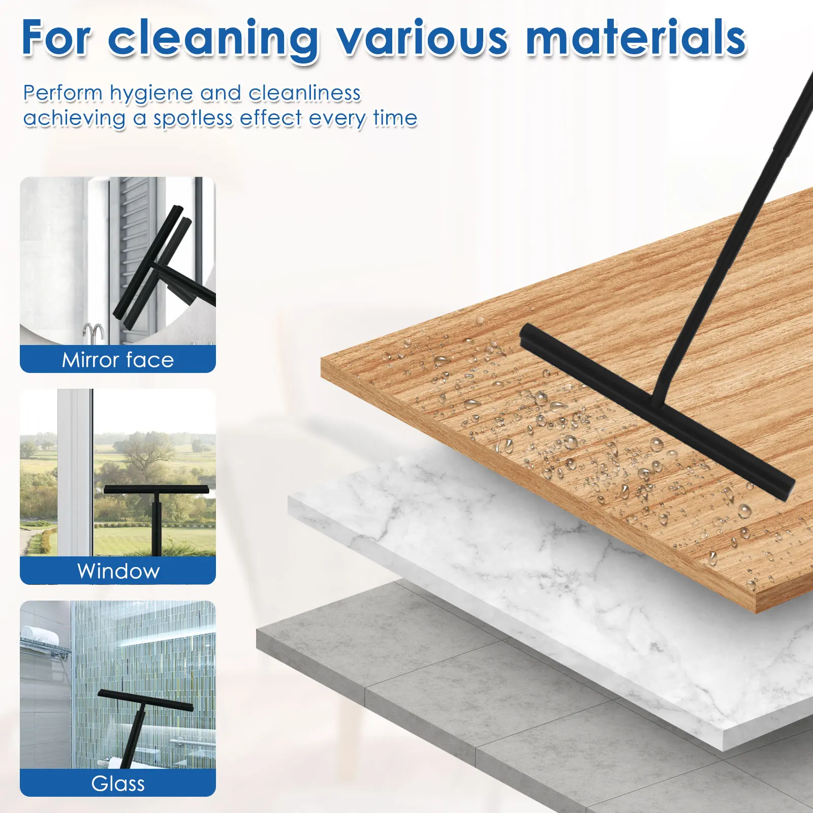 Скребок для мытья душа с телескопической ручкой эффективный скребок окон и пола