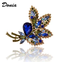 donia jewelry fashion large brooch high end luxury fashion glass bow three color flower brooch ladies coat brooch scarf pin