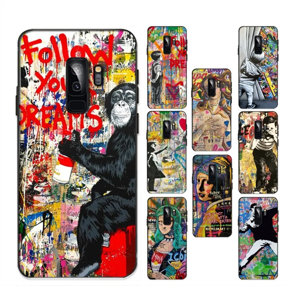 Бэнкси Граффити Арт Абстрактный чехол для телефона Samsung S 20 21 22 23 plus Ultra Redmi Note 8 9 10 11