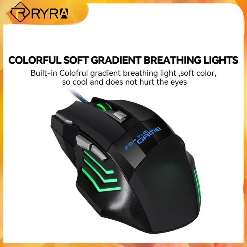 

RYRA New Adjustable USB Wired Mouse 2400DPI 4-gear Gaming Mice Optical Computer Adapter 7 Keys Mouse Computer Office Equipment