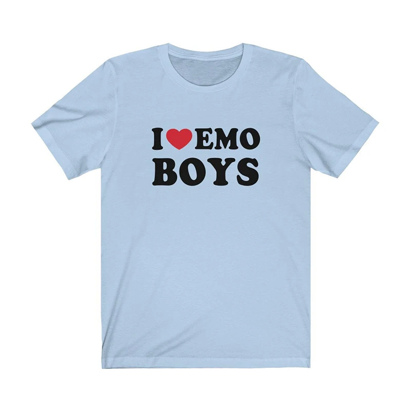 Футболка с принтом I Love Emo для мальчиков и женщин топ графическим любителей музыки