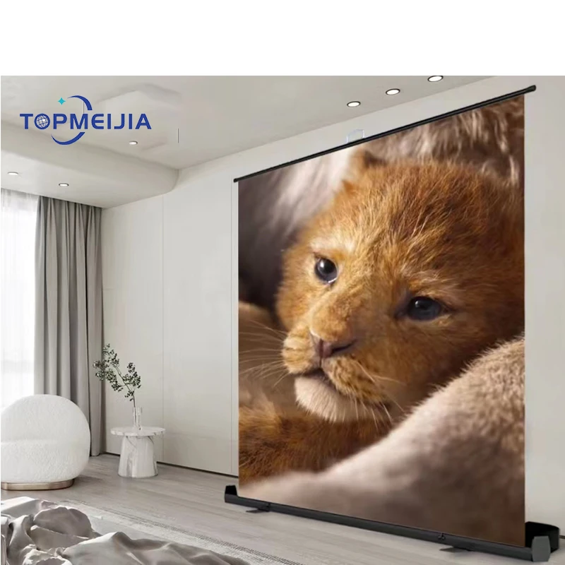 

Новый портативный напольный выдвижной проекционный экран 110 дюйма 16:9 для домашнего кинотеатра 8K длинный проектор удобное хранение