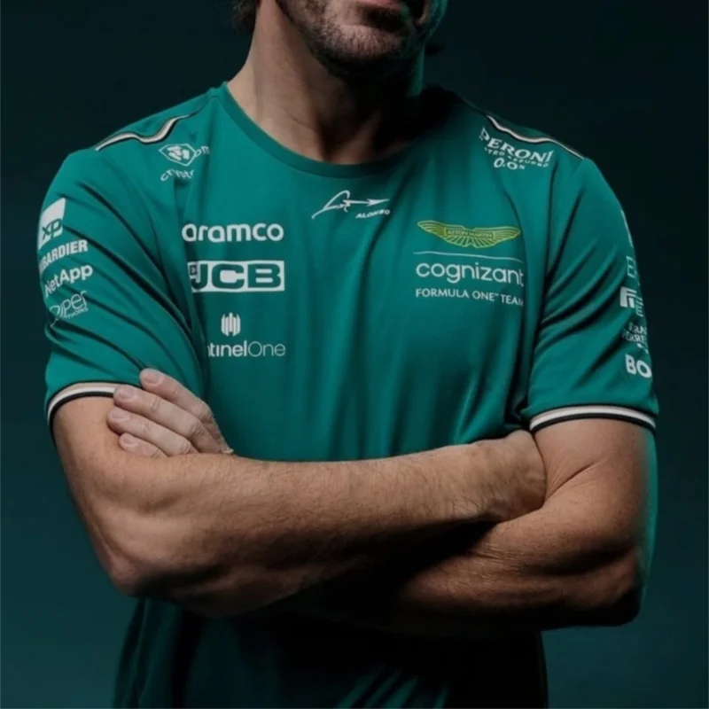 

2023 Hot Aston Martin f1 team t shirts, Spanish racing driver Fernando Alonso 14 and STROLL 18 hot sale oversized t shirts