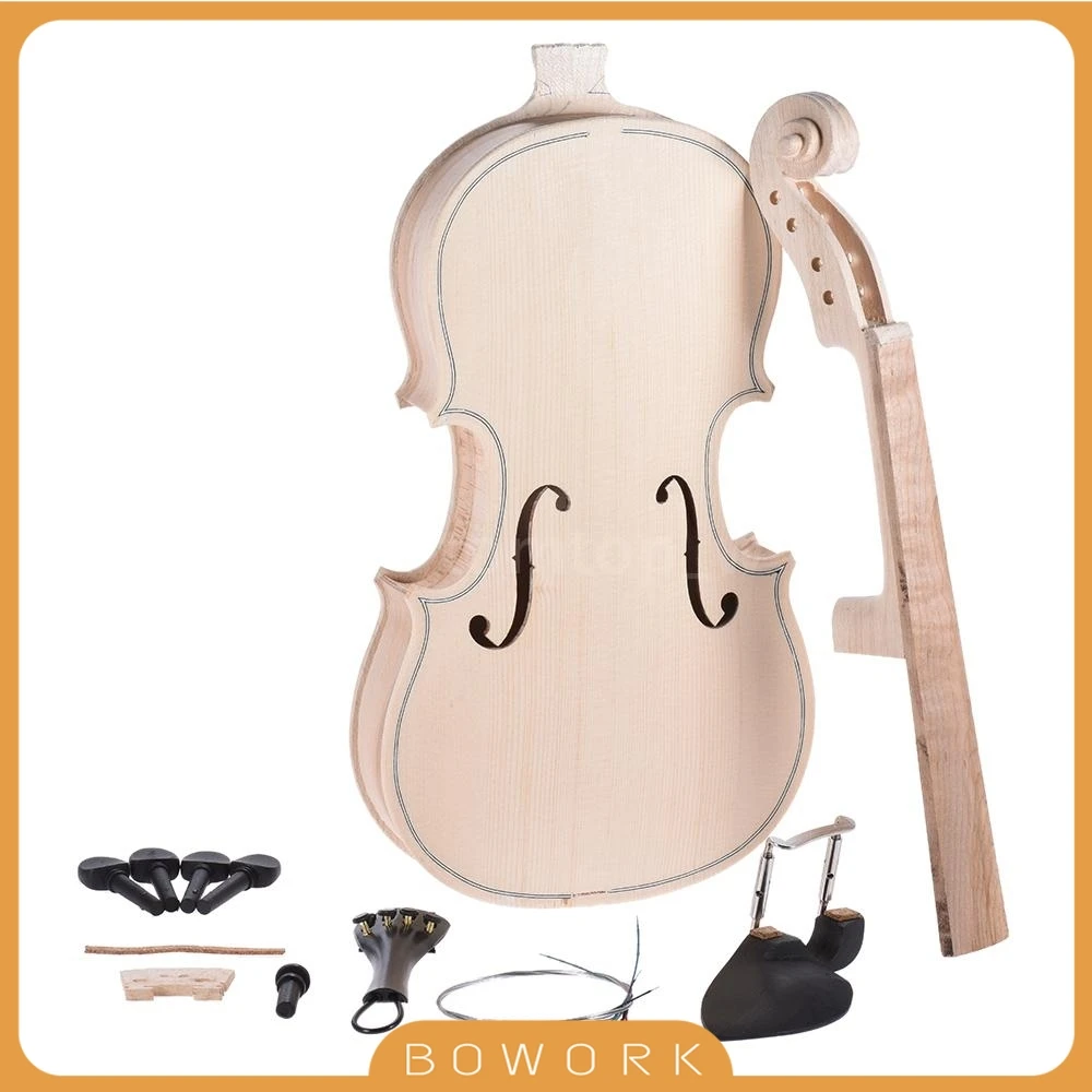 Необработанная скрипка ручной работы сделай сам для 1/2 необычная Кленовая спинка