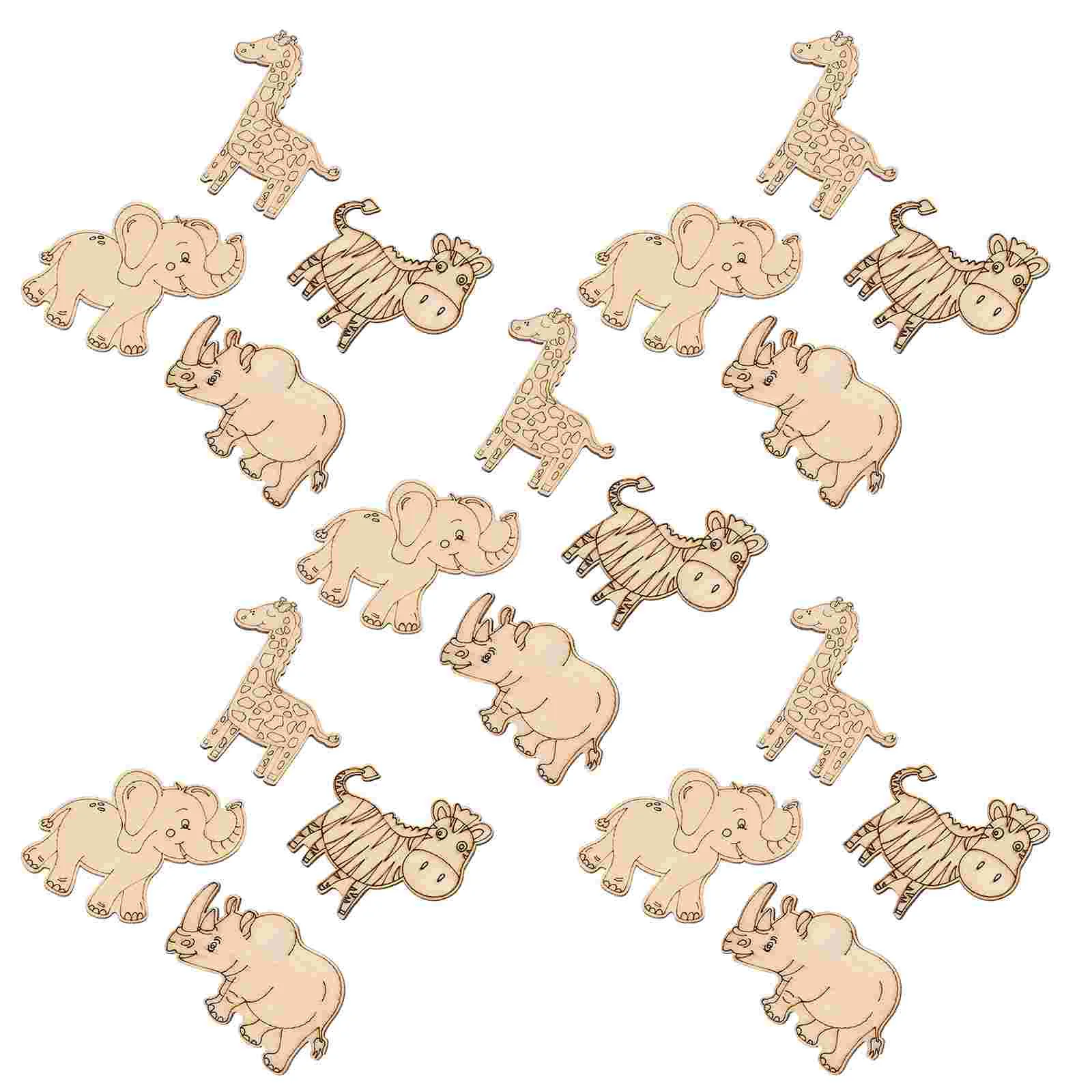 

40pcs Unfinished Animal Wood Pieces DIY Blank Wood Slices Wooden Animal Cutout