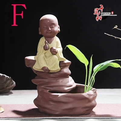 Фото Крутой — лучший деловой подарок #   Замечательное искусство #   Декоративная статуэтка из фарфора, обожествленного песчаной обжигом, в стиле Чан Дао: Маленький монах для домашнего офиса №1