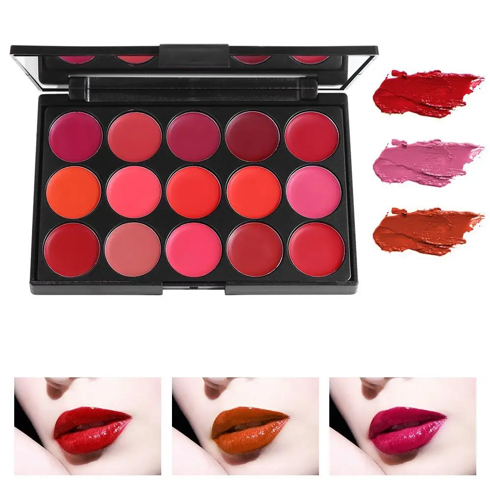 Палитра губной помады с зеркалом водонепроницаемая увлажняющая палитра блеска