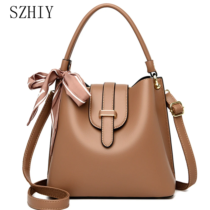 

Designer Luxury Handbags for Women Leather Shoulder Bags Office Fashion Scarves Crossbody Black Genuine Brand Torebki Damskie