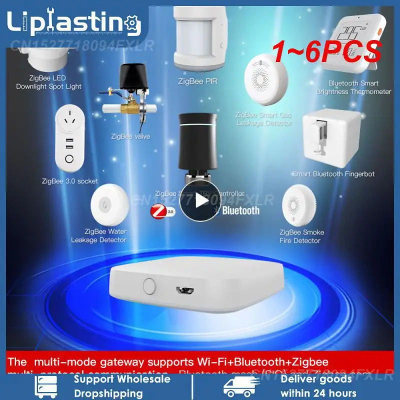 

Умный выключатель Tuya ZigBee, беспроводной кнопочный контроллер с питанием от батарейки, автоматизация, работает с приложением Smart Life, 1 ~ 6 шт.