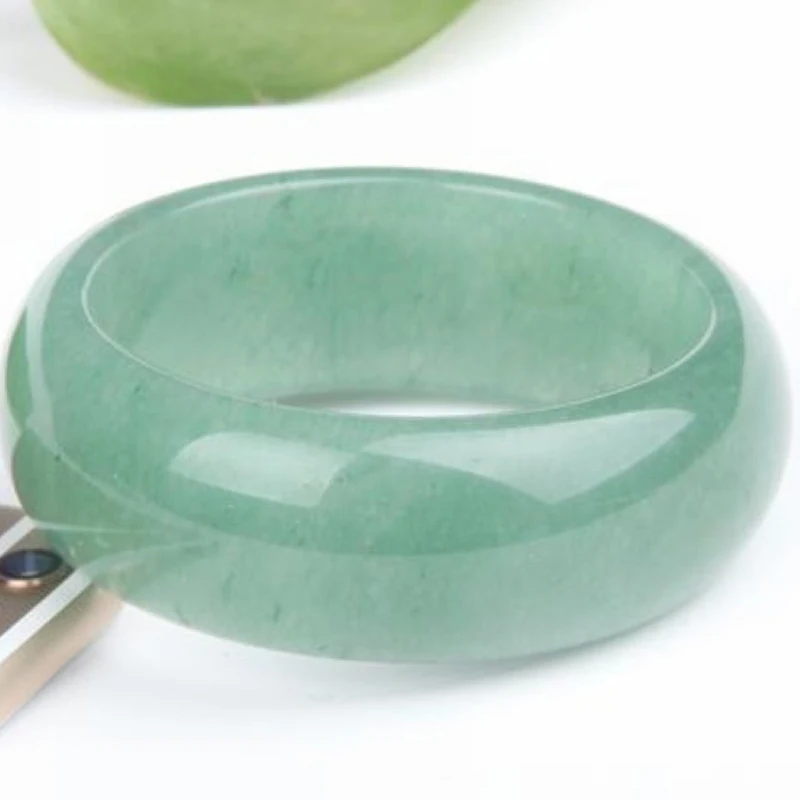 

Natural Aventurine Jade A Bracelet Broadened Gem Belt Bangle