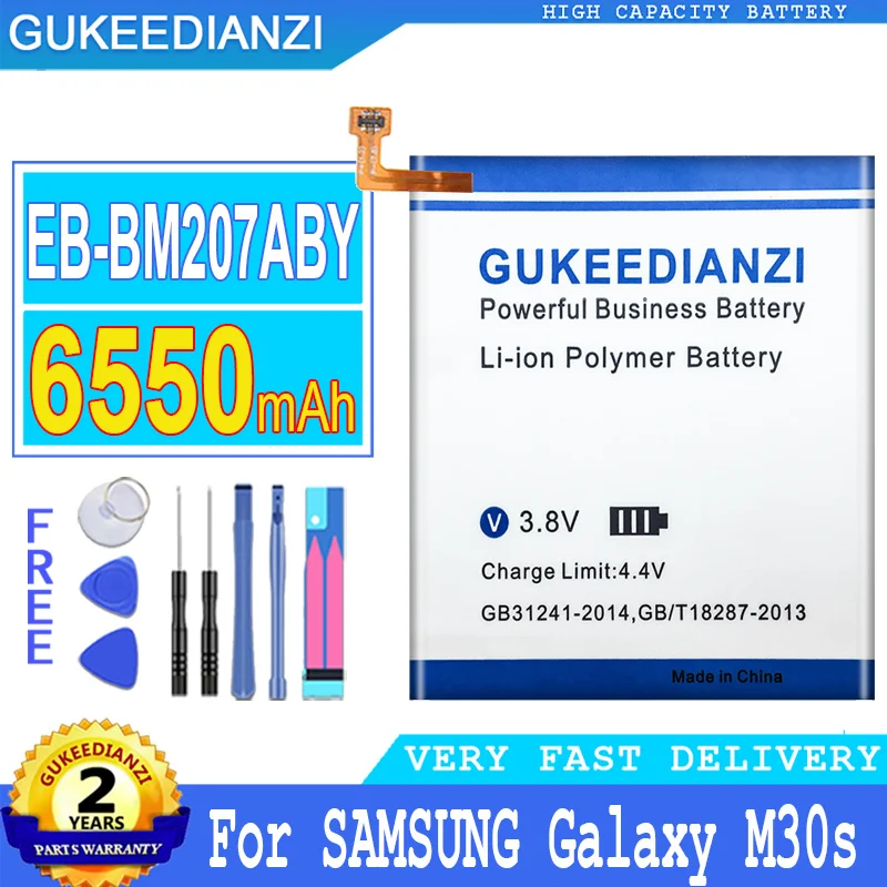 

6550mAh Battery EB-BM207ABY For SAMSUNG Galaxy M30s SM-M3070 M3070 M21 M31 M215 M30S M31 M315F M307 M21 F41 M21S M20S Batteria