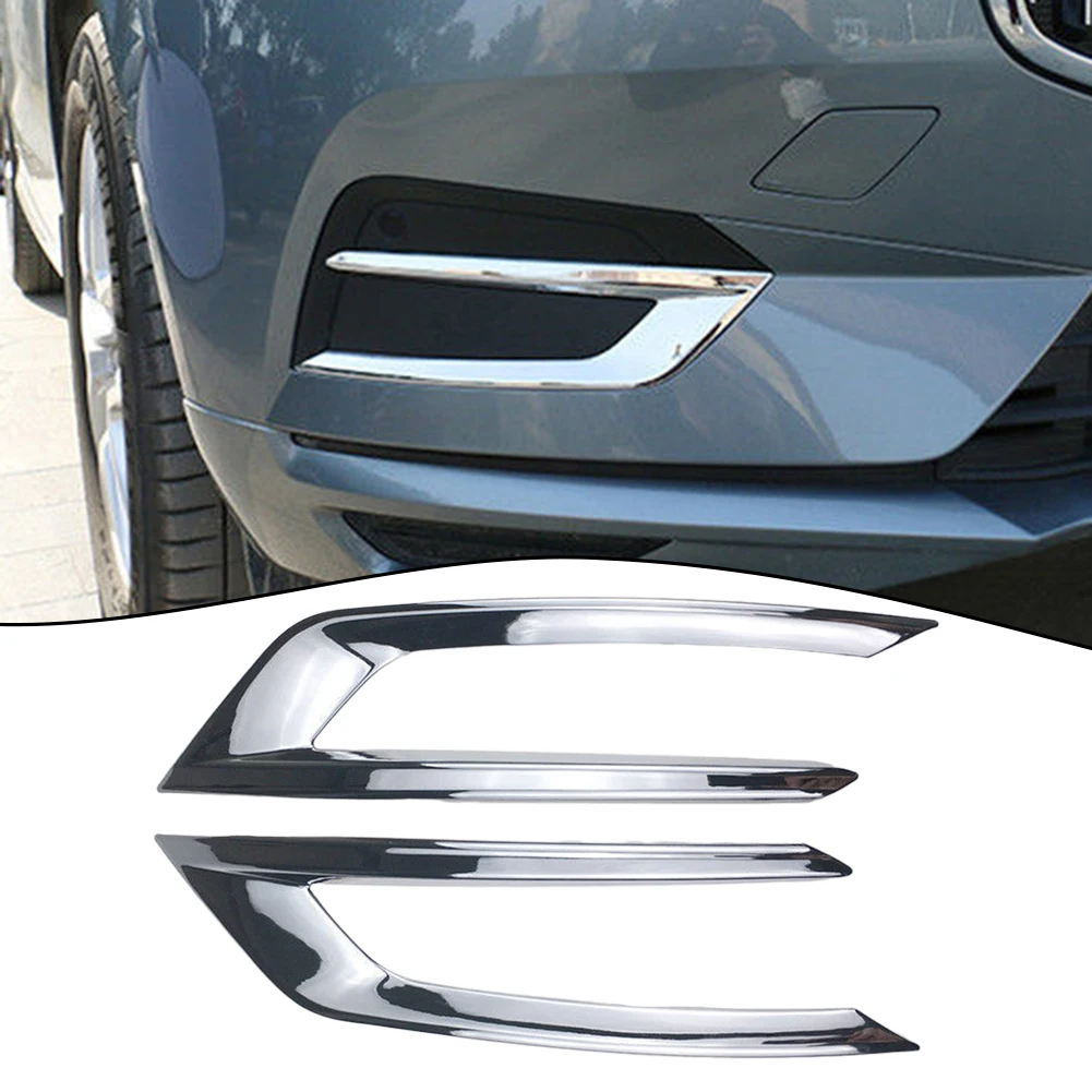 

2pcs Car Fog Lamp Decoration Fit For Volvo XC60 2018-2023 Chrome Front Fog Light Lamp Cover Trim Car Accessories