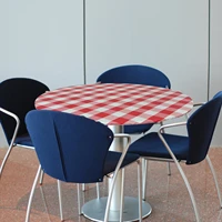 table cloth table cover round fitted pvc tablecloth with elastic washable waterproof red and white plaid table cloth