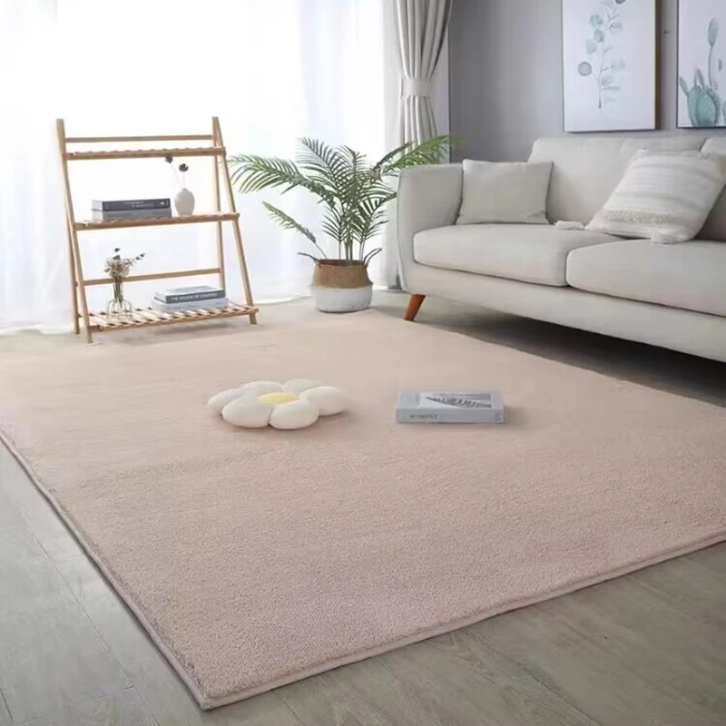 

Solid Color Coral Fleece Carpet for Modern Living Room Tea Table Rug Gray Children Bedroom Play Crawling Mat Non-slip Soundproof