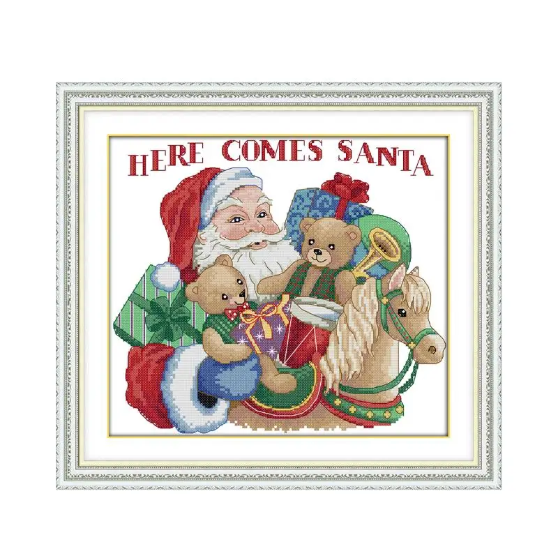 

Рождественский подарок, Набор для вышивки крестиком aida 14ct 11ct, искусственная вышивка, рукоделие «сделай сам»