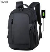 large capacity mens business simple backpack usb charging student school bag fashion outdoor travel bag