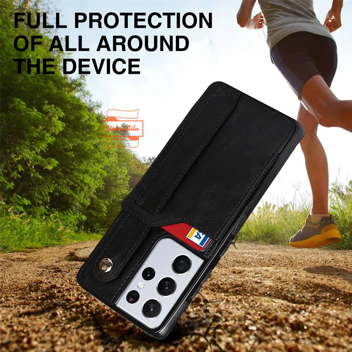 Чехол Yidai-Silu из искусственной кожи с держателем для карт подставкой RFID-защитой