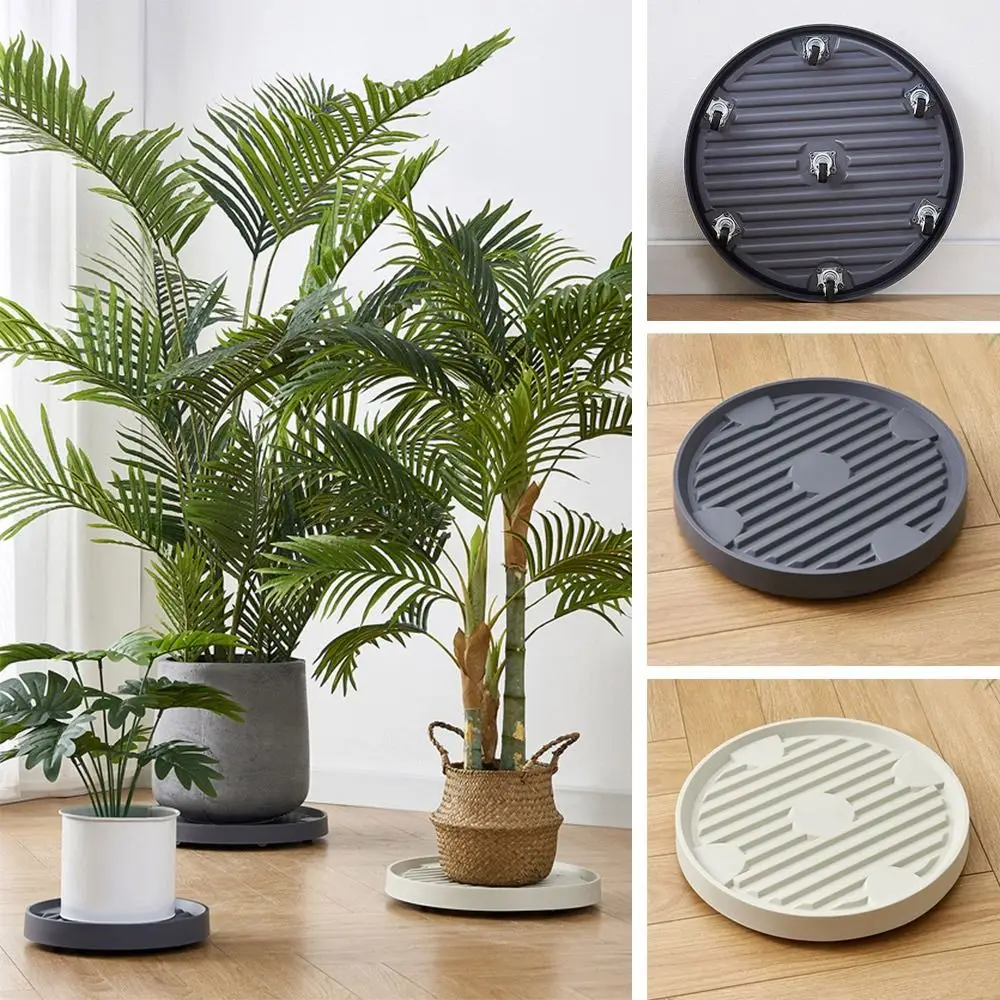 Портативный съемный поднос для цветочного горшка с колесами Прочный пластиковый