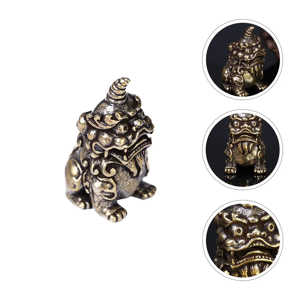 Бронзовые безделушки классическое украшение орнамент Kylin статуя в форме льва
