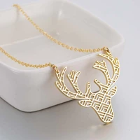 toocnipa fashion long chain deer pendants necklaces for women choker necklace stainless steel long collares femme jewelry choker