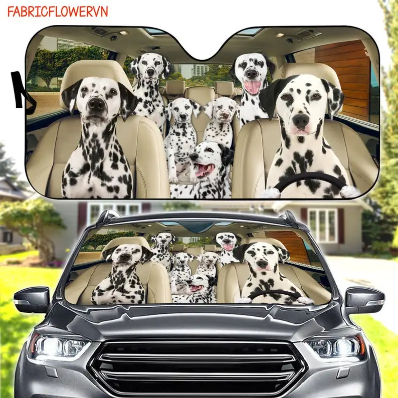 

Dalmatian Car Sunshade, Dalmatian Car Decoration, Dalmatian Windshield, Dog Lovers Gift, Dog Car Sunshade, Gift For Mom, Gift Fo