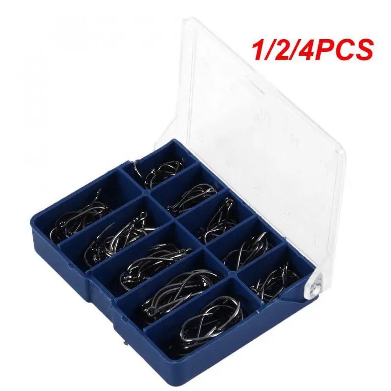 

1/2/4PCS Black Gold Freshwater Fishing Hook Carp Hook Barbed Hook Kit Fixture Bait Carp Fishing Hook Set High Quality Barbed
