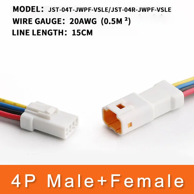 

1 компл. 2P 3P 4P 6P 8P 0,6 мм автоматический водонепроницаемый штекер и гнездо с кабелем 15 см JST JWPF электрические разъемы