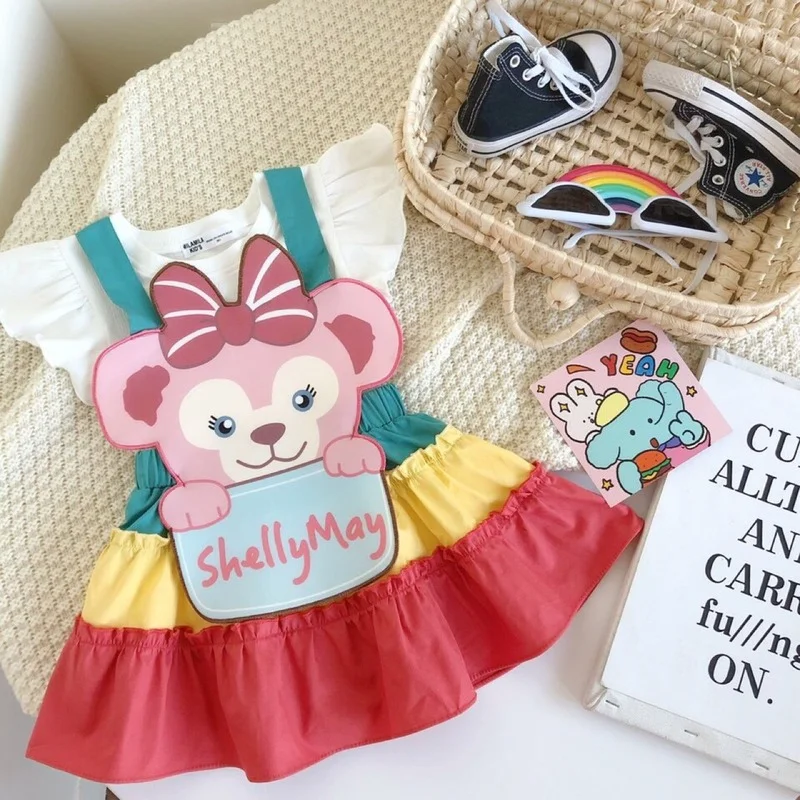 

2022 Summer Suspender Skirts Girl Dress Baby Dresses For Girls Fashion Korean Kids Personality Rainbow Princess Cake Skirt