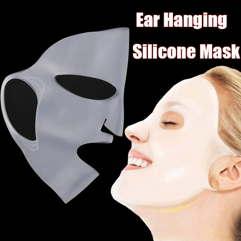 

Reusable Silicone Face Mask Moisturizing Lifting Firming Anti Wrinkle V Shape Face Firming Gel Sheet Mask Ear Fixed Skin Care