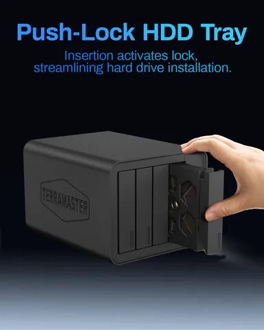 TERRAMASTER F4-424 Макс. накопитель NAS — 4 отсека Core i5 1235U, 10 ядер, 12 потоков, 8 ГБ оперативной памяти DDR5, сетевое хранилище (без дисплея)