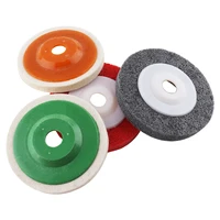 4pcs wool polishing disc pads and nylon wheels with 100mm external diameter and 16mm inner diameter for angle grinder