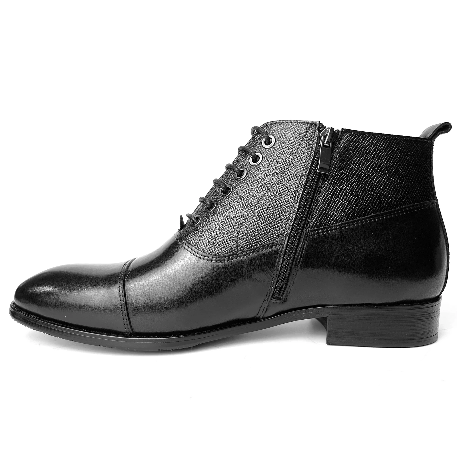 

Ботинки Челси мужские с высоким берцем, натуральная кожа, без застежки, дизайнерские, Рабочая обувь, черные, весна-лето