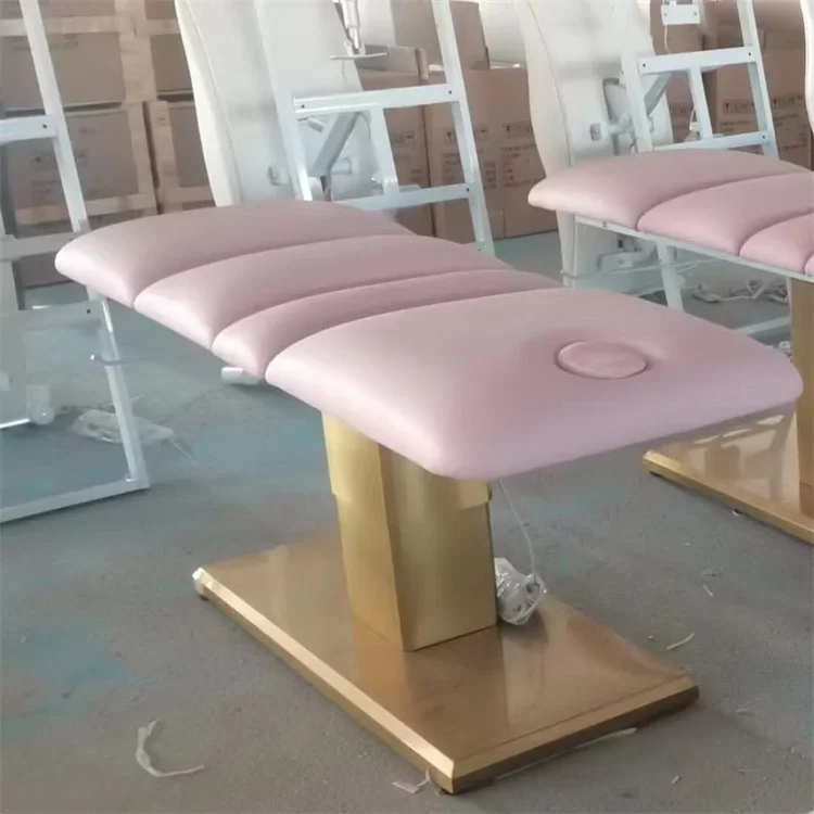 Кресло массажное розовое электрическое для салона красоты с 3 двигателями