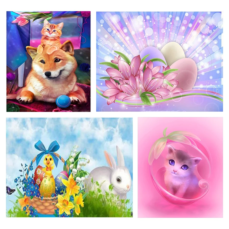 

RUOPOTY Rhinestone Diamond Painting Animals Painting For Adults Kill Time Gift Mosaic Diamond Living Room Decoration