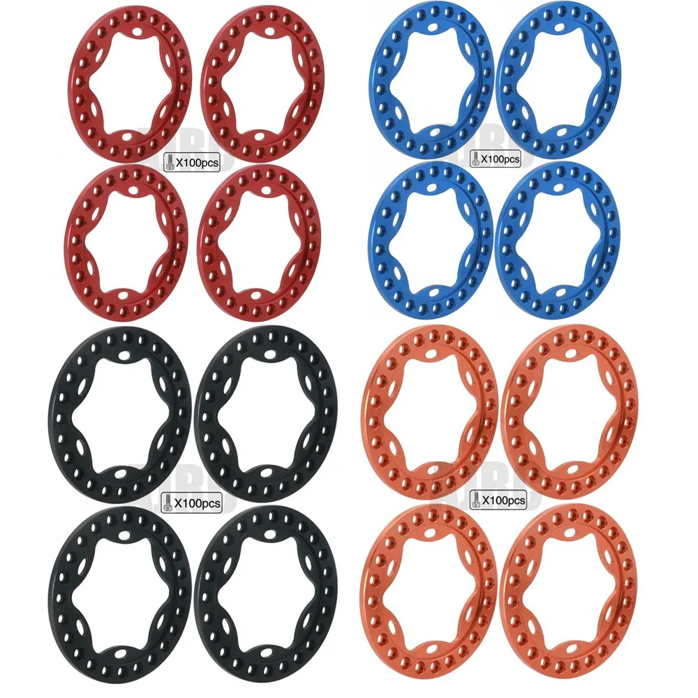 

4Pcs Metal Beadlock 1.9" Wheel Rims Outer Rings For 1/10 Axial SCX10 90027 90046 D90 TRX4 Wraith RC Crawler