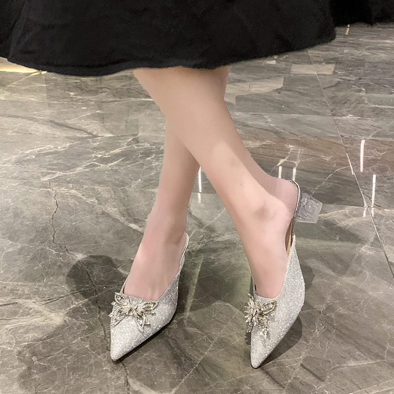 

Новинка, искусственная бабочка, роскошные мягкие прозрачные женские тапочки на высоком каблуке, летняя обувь для вечеринки и выпускного вечера