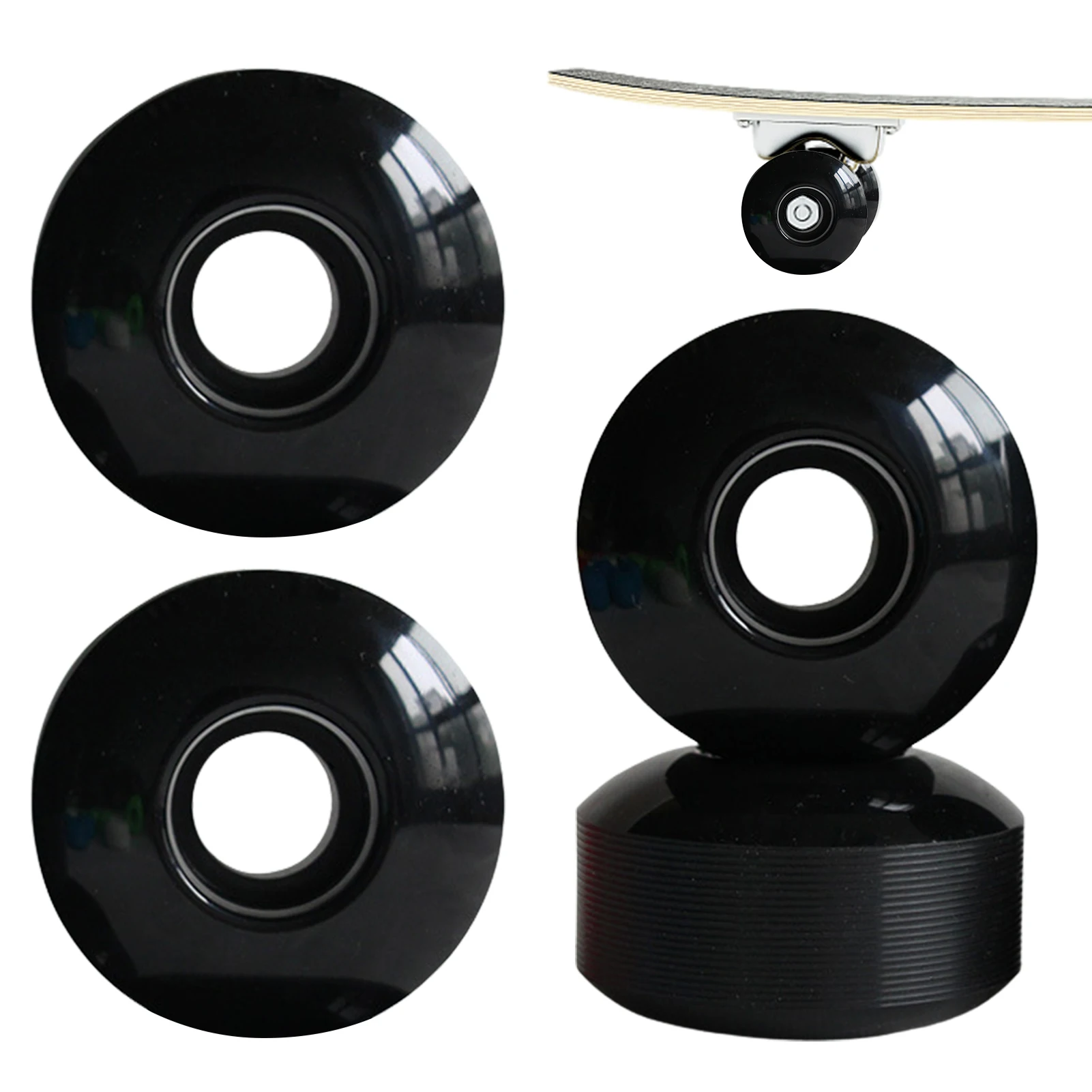 

4PCS Skateboard Wheels 95A Roller Skates Wheels Action Wheel Double Rocker Wheel Brush Street Car Line Wheel 52x32mm/2*1.3in