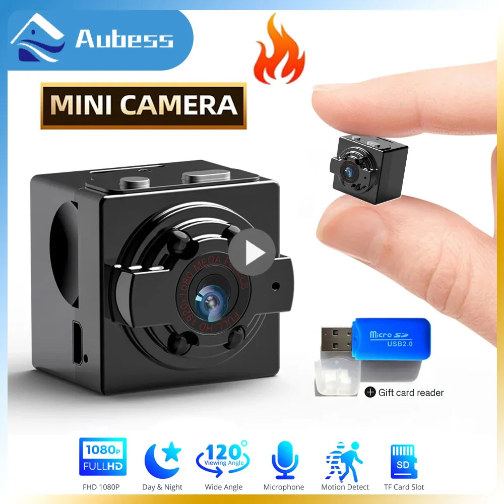 Маленькая HD-камера SQ8 со встроенным микрофоном, Спортивная инфракрасная камера ночного видения с обнаружением движения 1080P, камера с воздушным видеорегистратором, камкордеры