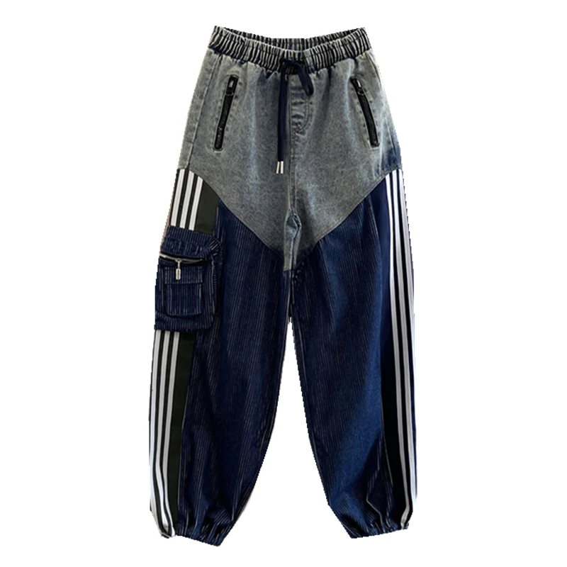 Утолщенные персонализированные джинсы с прямыми карманами для женщин свободная