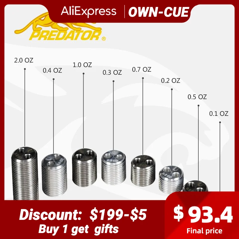 

Болт для бильярдного кия PREDATOR, профессиональный Регулируемый вес, прочный болт для 8 весов, аксессуары для бильярда, удлинитель 2019