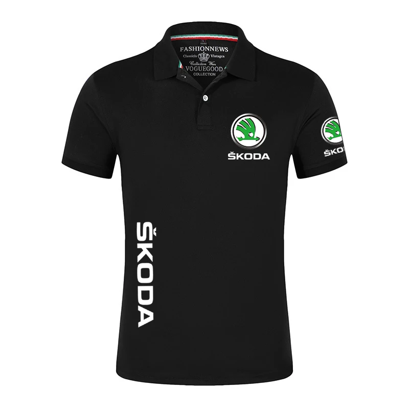 

2021 New Skoda Logo Hip hop Printing Men's Polo Casual Short Sleeves Tshirt Solid Color Classic Tops Outdoor Customize T-shirts